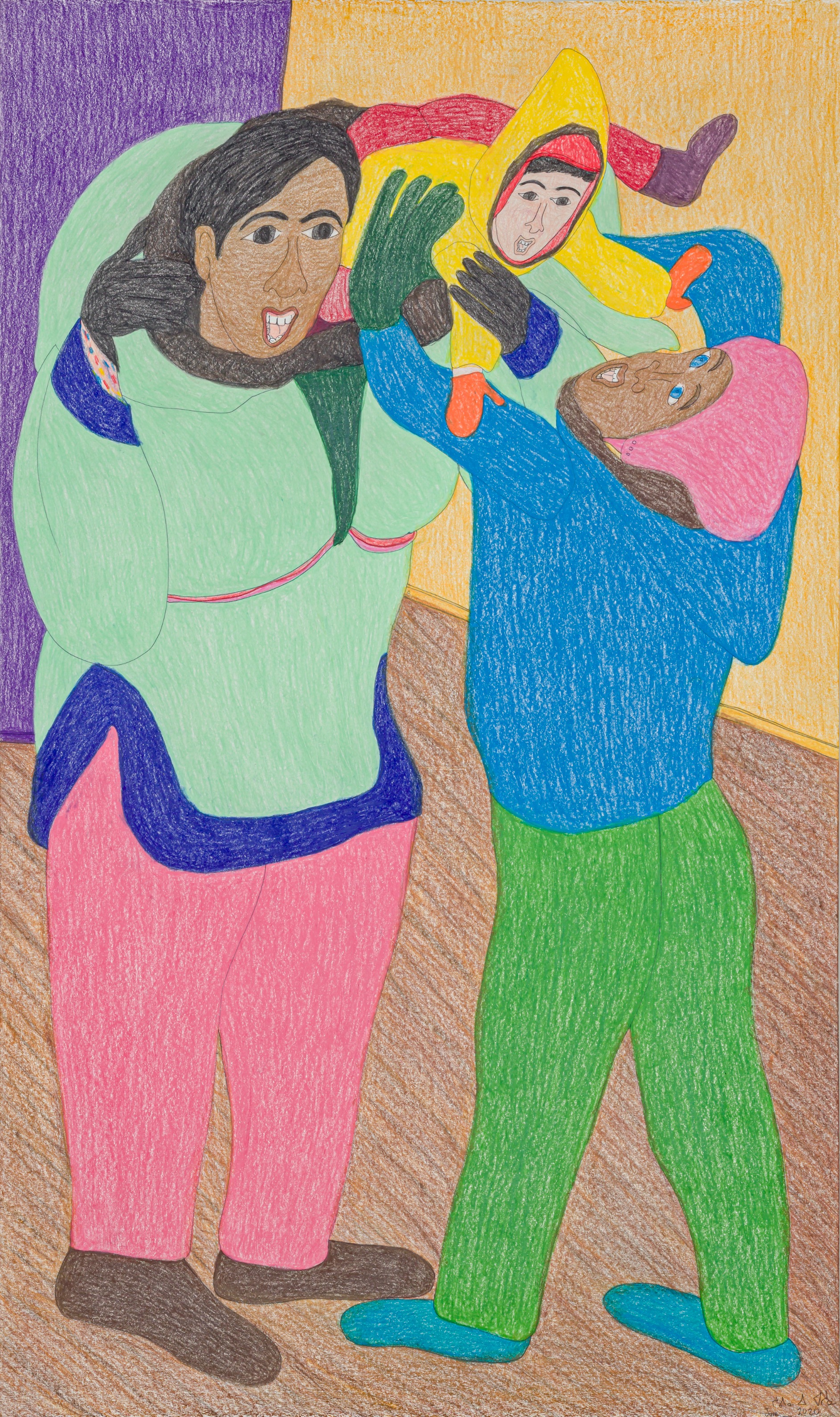Shuvinai Ashoona, COMPOSITION (HAPPY FAMILY), 2020, Detail